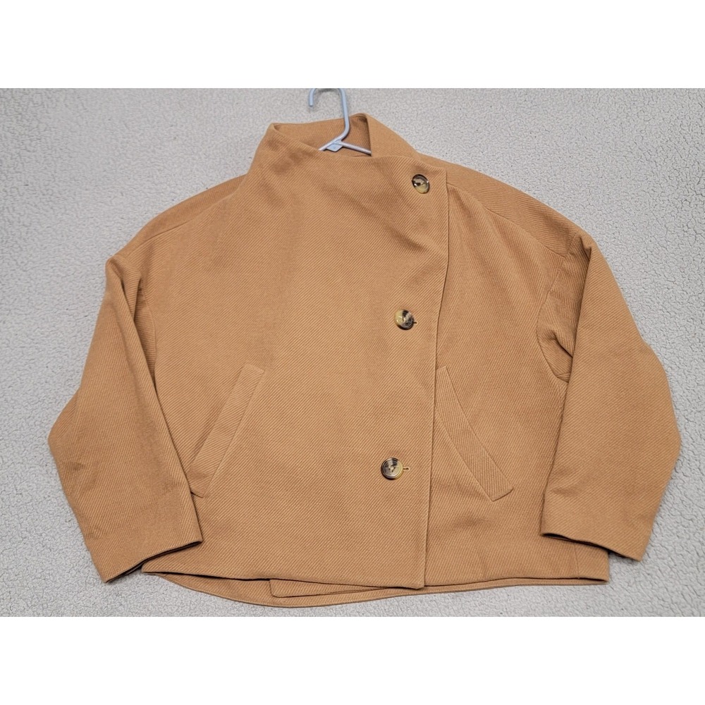 Anthropologie Jacket Womens Large Brown Sascha Asymmetrical Button Front